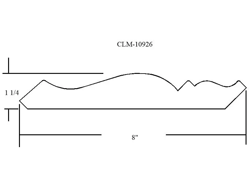 CLM-10926, 1/4 inch x 8 inch molding profile.