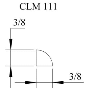 CLM 111 Diagram with 3/8 measurements.