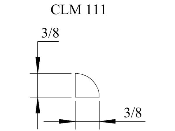 CLM 111 Diagram with 3/8 measurements.