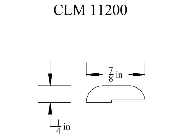 Diagram of CLM 11200 part dimensions.