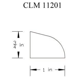 CLM 11201 - 3/4 in x 1 in curved molding.