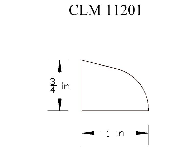 CLM 11201 - 3/4 in x 1 in curved molding.