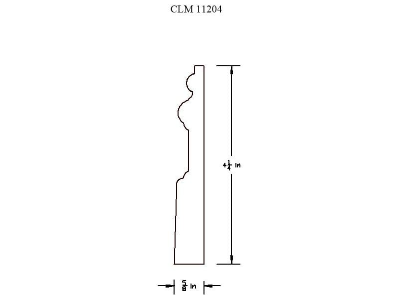 Line drawing of a molding profile.