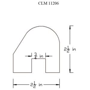 Line drawing of an arched door frame.