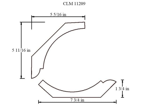 CLM 11209 crown molding diagram.