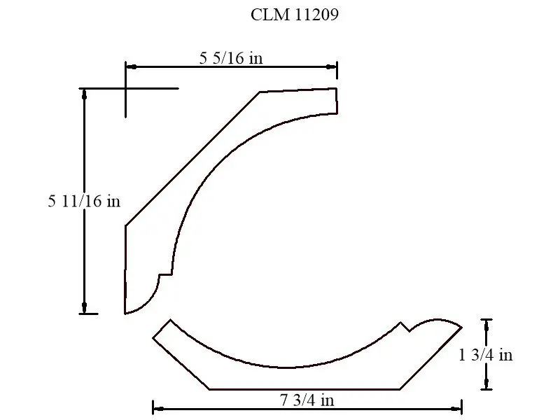 CLM 11209 crown molding diagram.