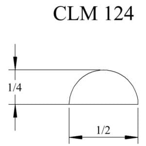 CLM 124 diagram with 1/4 and 1/2 markings.