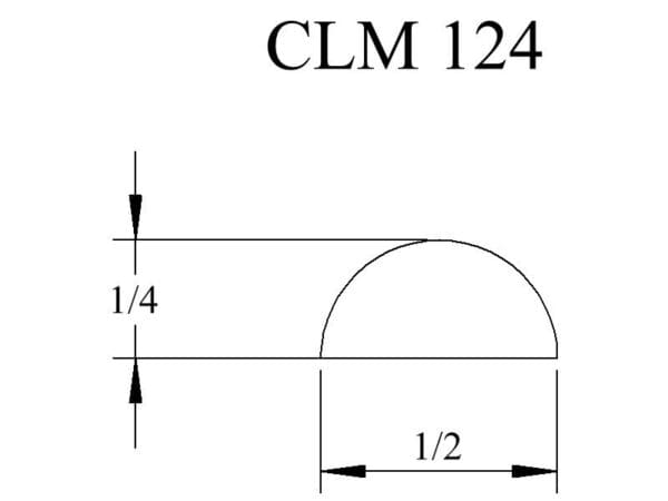 CLM 124 diagram with 1/4 and 1/2 markings.