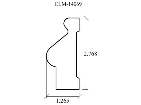 Line drawing of a molding profile.