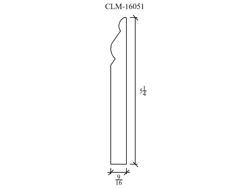 Line drawing of CLM-16051 molding.