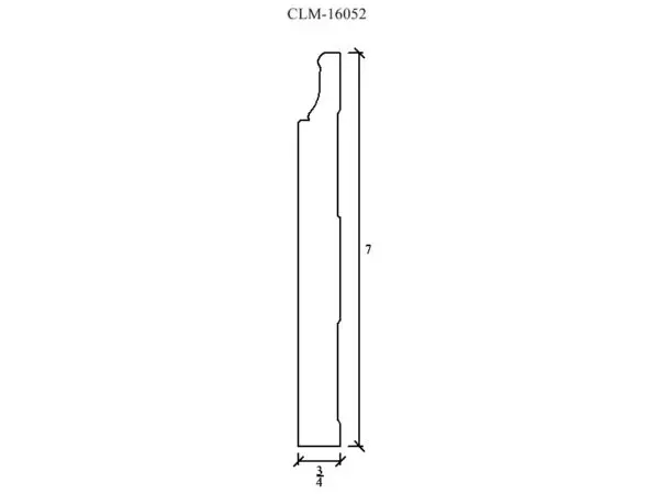 Line drawing of a molding profile.