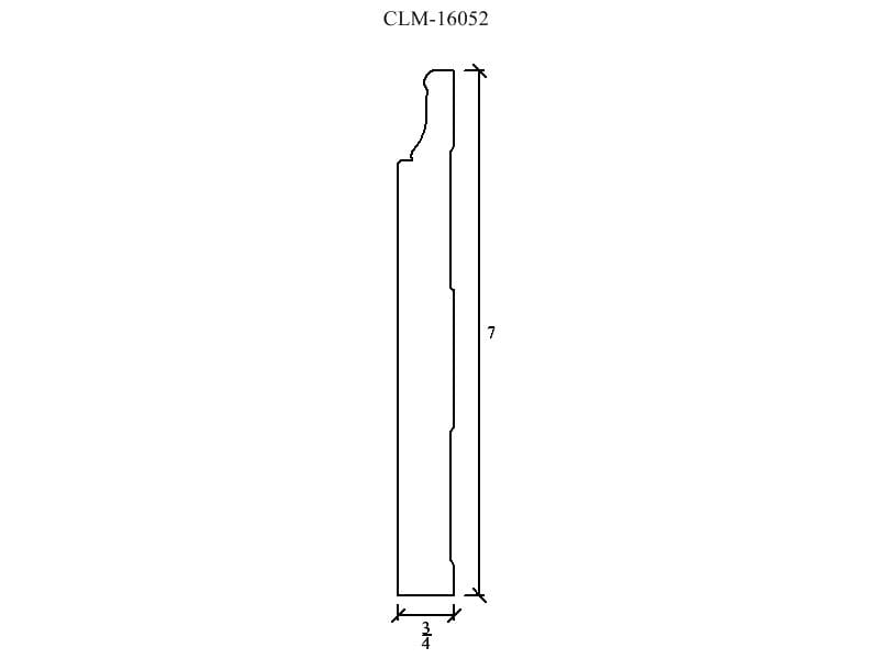 Line drawing of a molding profile.