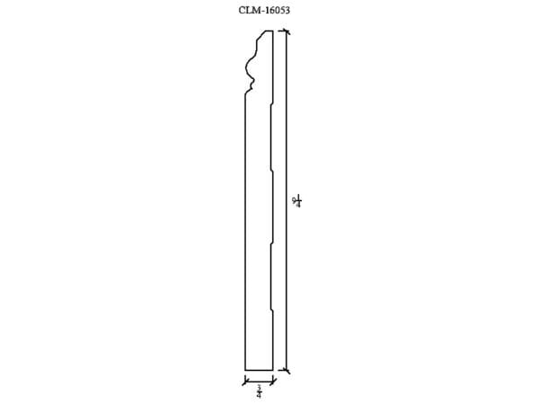 Line drawing of a molding profile.