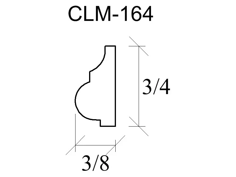 CLM-164 molding, 3/4 x 3/8 inches.