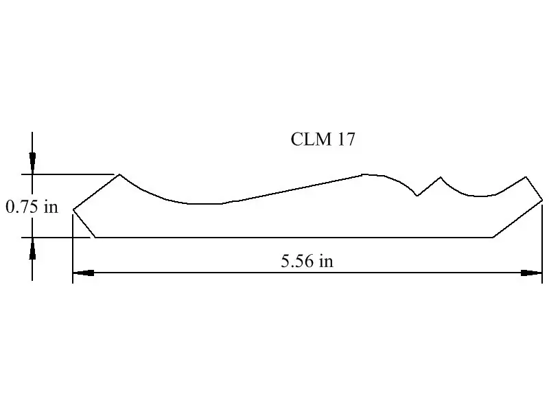 Diagram of CLM 17 with dimensions.