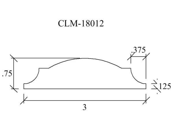 Line drawing of CLM-18012 molding profile.