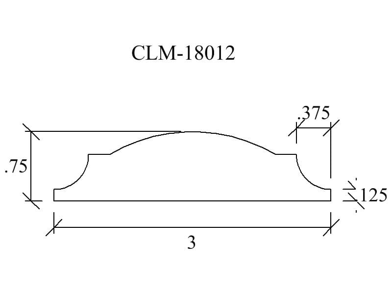 Line drawing of CLM-18012 molding profile.