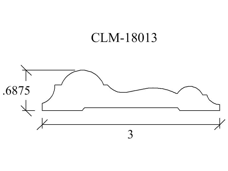 Line drawing of a molding profile CLM-18013.