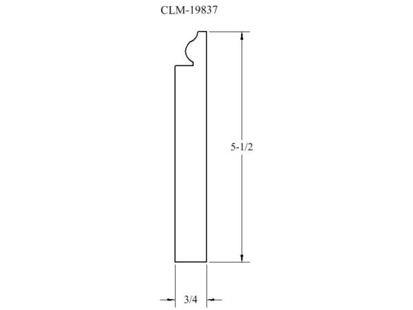 Line drawing of a molding profile CLM-19837.