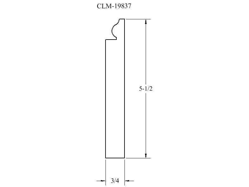 Line drawing of a molding profile CLM-19837.