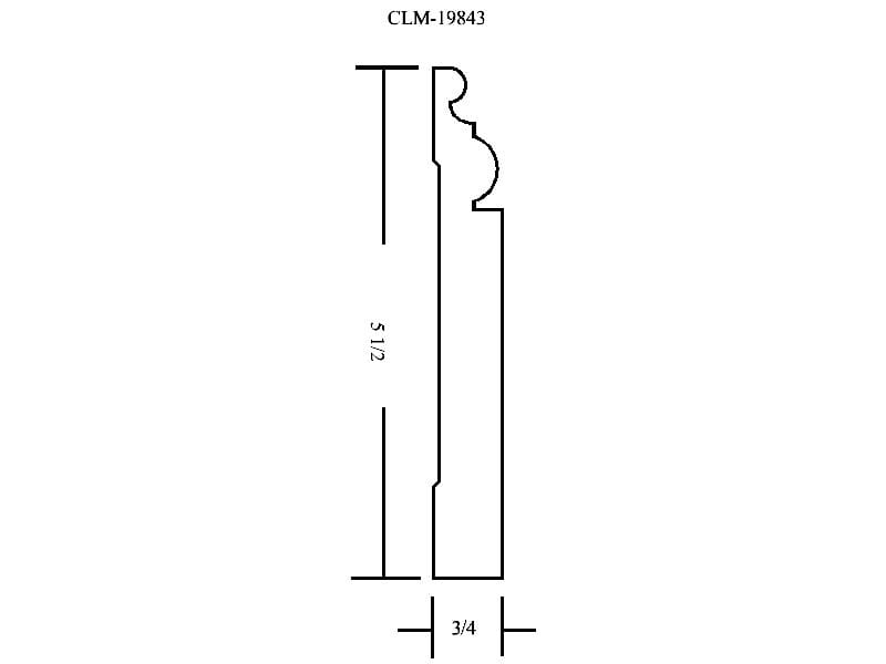 Line drawing of a decorative molding.