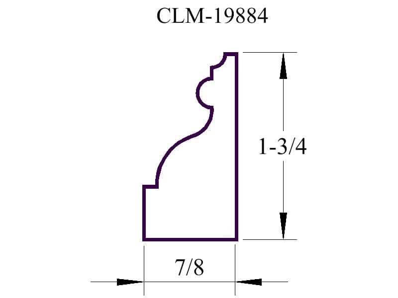 Line drawing of molding profile CLM-19884.