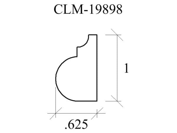 Line drawing of molding profile CLM-19898.