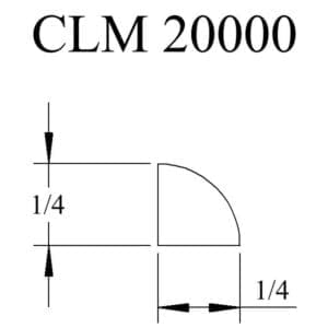 CLM 20000 diagram with 1/4 inch measurements.