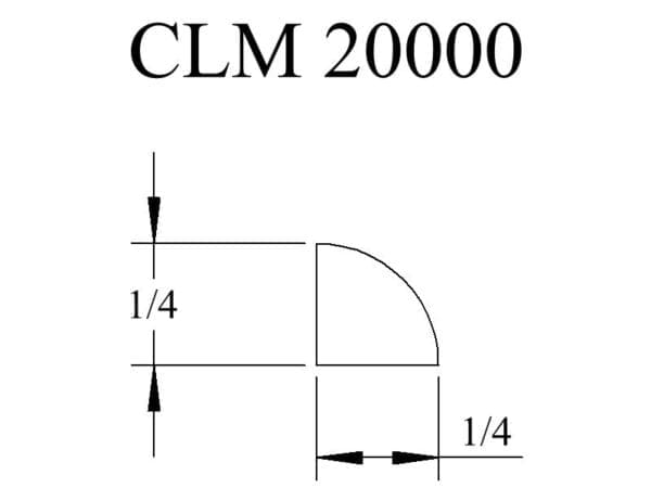 CLM 20000 diagram with 1/4 inch measurements.