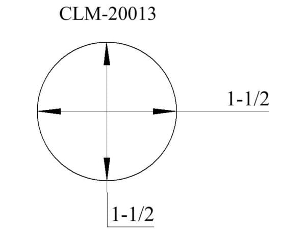 Diagram showing CLM-20013 with 1-1/2 measurements.