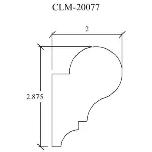 Line drawing of a molding profile, CLM-20077.