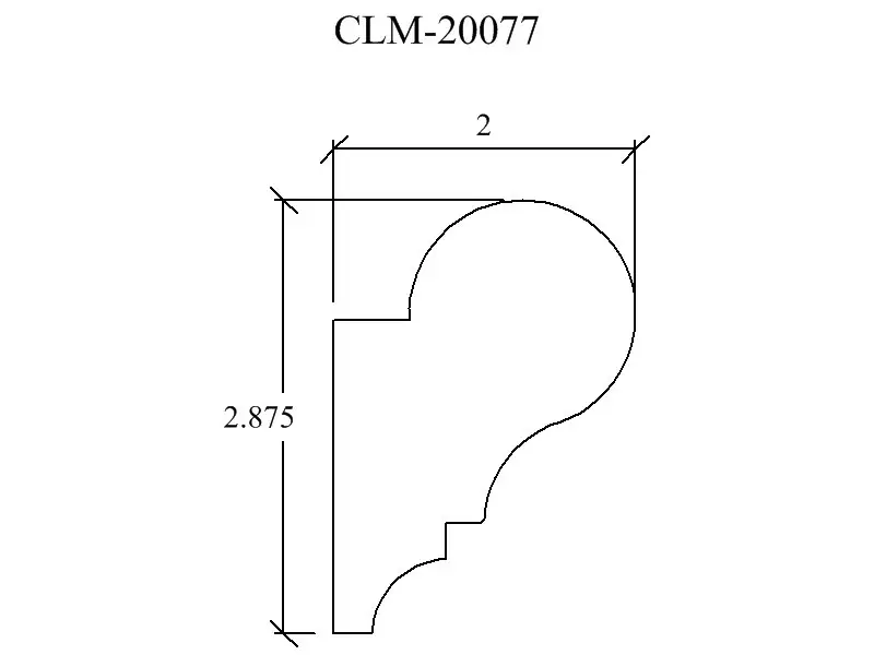 Line drawing of a molding profile, CLM-20077.