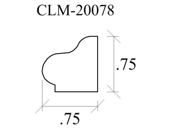 Line drawing of a molding profile, CLM-20078.