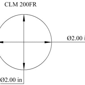 Diagram of CLM 200FR with 2.00 in diameter.