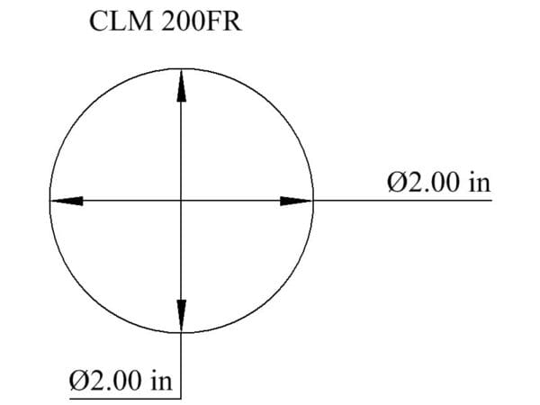 Diagram of CLM 200FR with 2.00 in diameter.