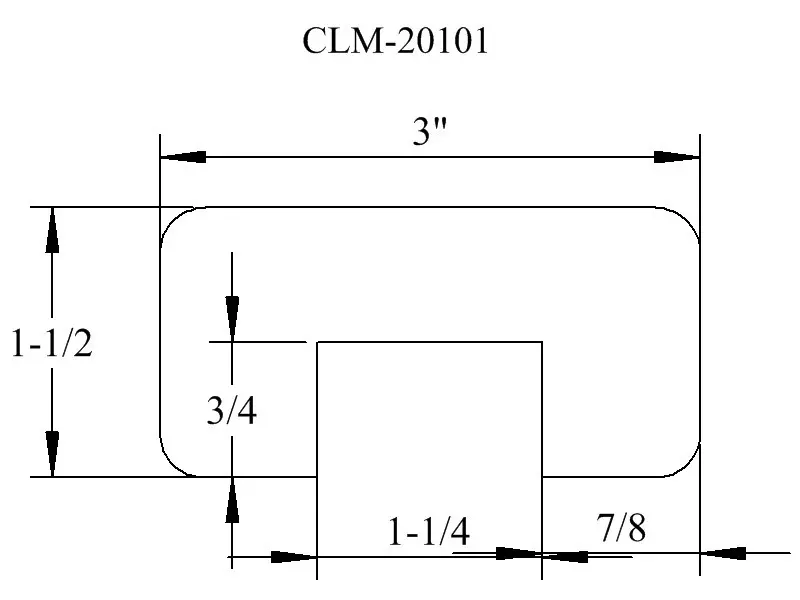 CLM-20101 diagram with measurements.