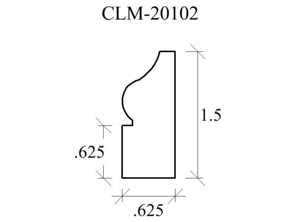 Line drawing of molding CLM-20102.