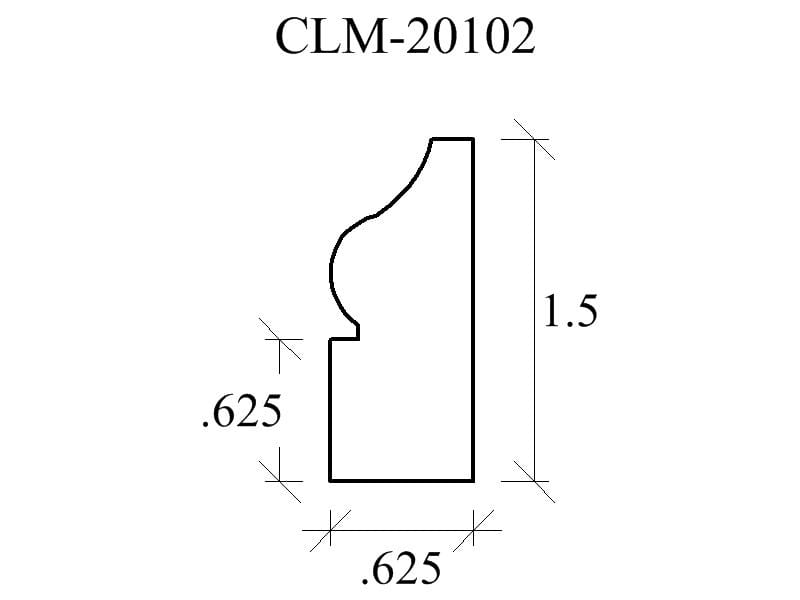 Line drawing of molding CLM-20102.