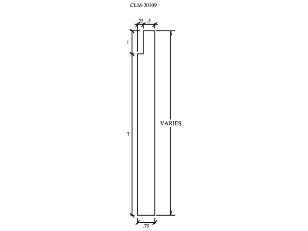 Line drawing of a vertical door frame.