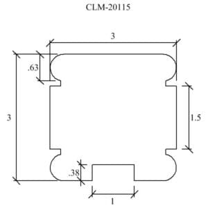 Line drawing of a metal profile CLM-20115.