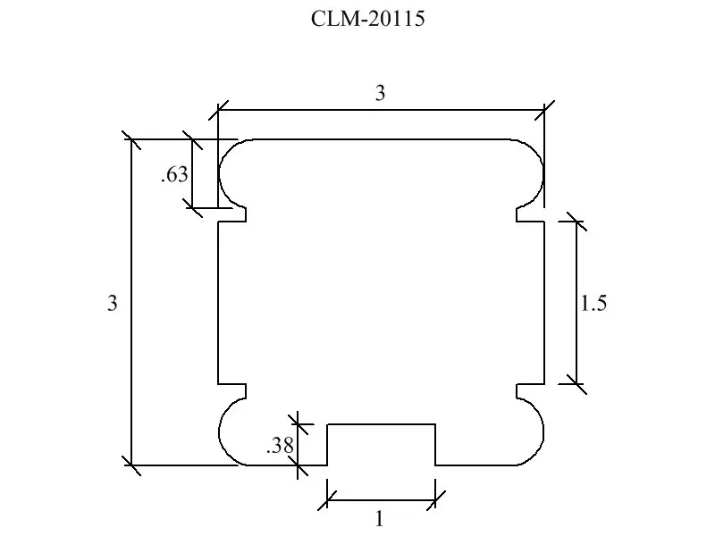 Line drawing of a metal profile CLM-20115.