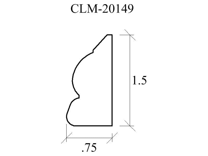 Line drawing of molding CLM-20149.