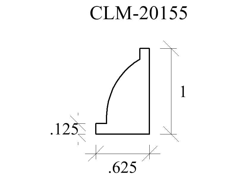 Line drawing of a molding profile.