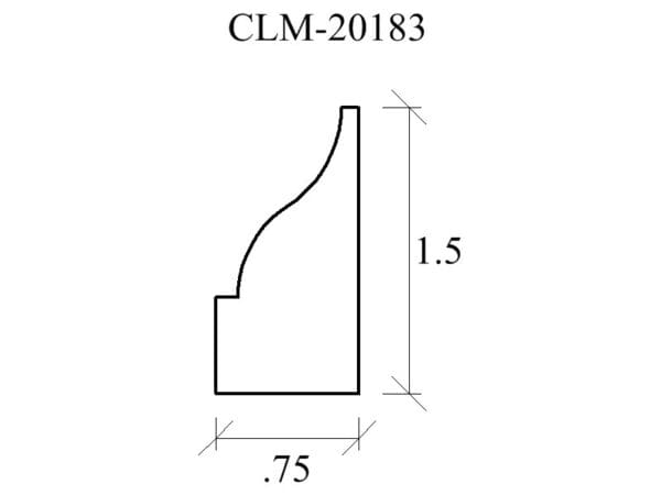 Line drawing of molding profile CLM-20183.