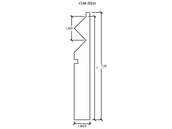 CLM-20216, line drawing with dimensions.