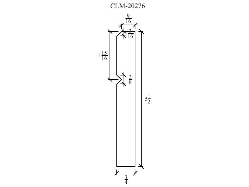 Line drawing of a rectangular shape with dimensions.