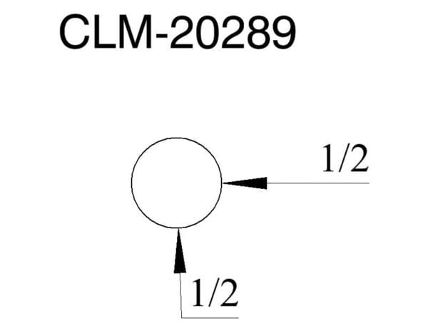 Diagram of CLM-20289 with 1/2 markings.