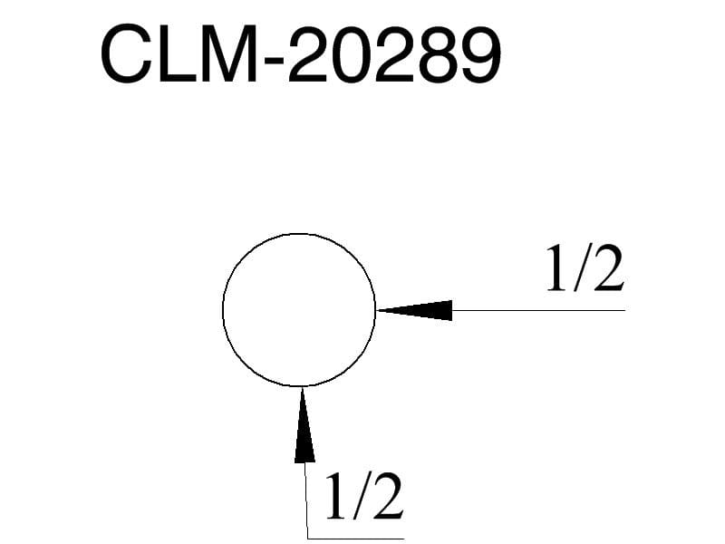 Diagram of CLM-20289 with 1/2 markings.