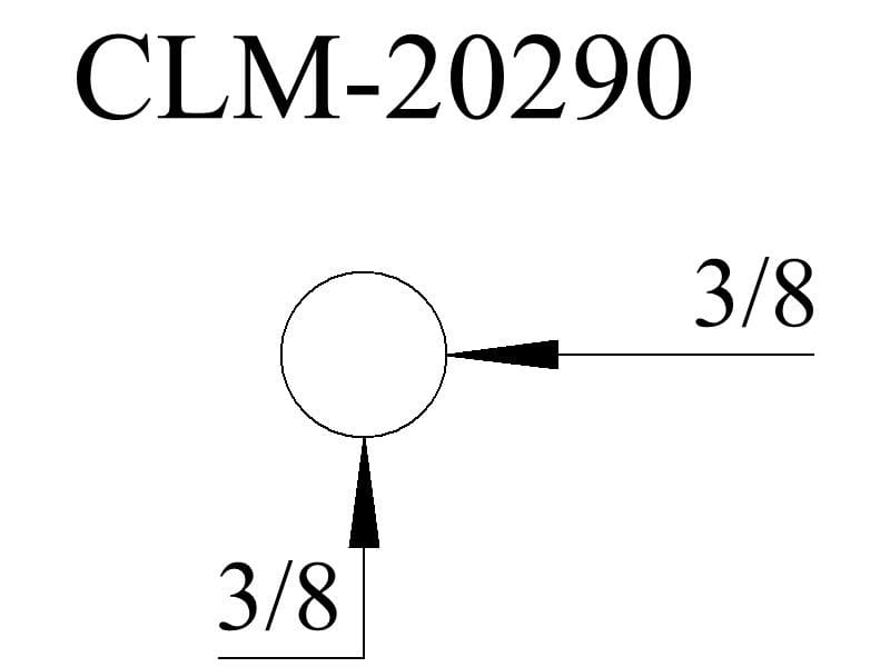 CLM-20290 diagram with 3/8 labels.