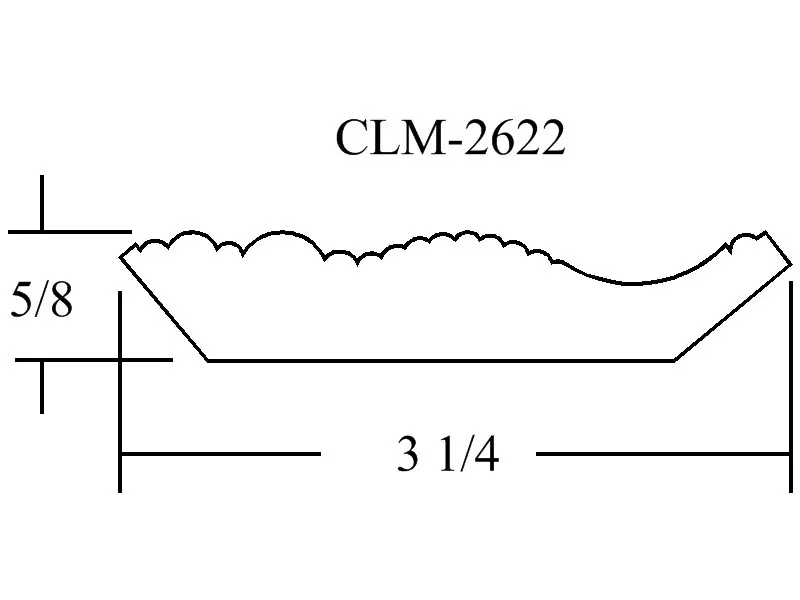 Line drawing of CLM-2622 molding profile.